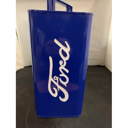 46 - A 'FORD COSWORTH' FUEL CAN WITH BRASS LID