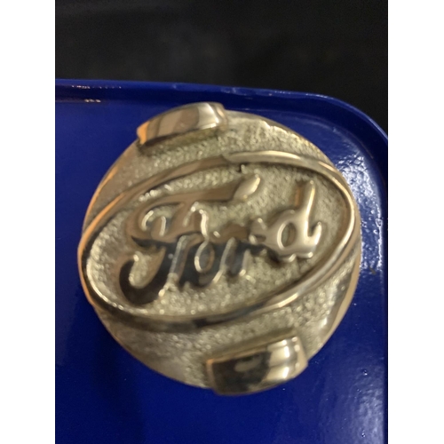 46 - A 'FORD COSWORTH' FUEL CAN WITH BRASS LID
