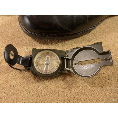 317 - A U.S. 1966 COMPASS AND A PAIR OF U.S. VIETNAM WAR PERIOD SIZE 12 BOOTS