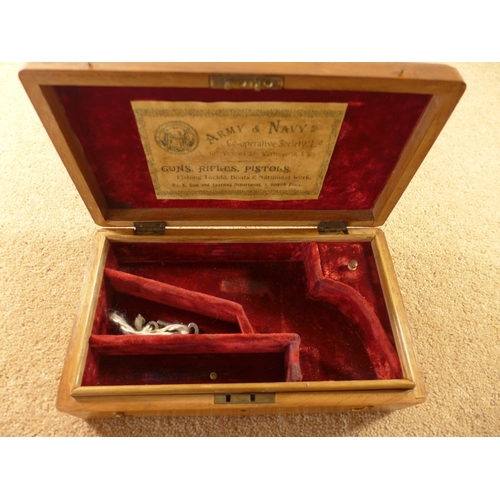 325A - AN OAK CASE FITTED OUT FOR A REVOLVER AND ANOTHER OAK BOX SUITABLE FOR A PISTOL (2)