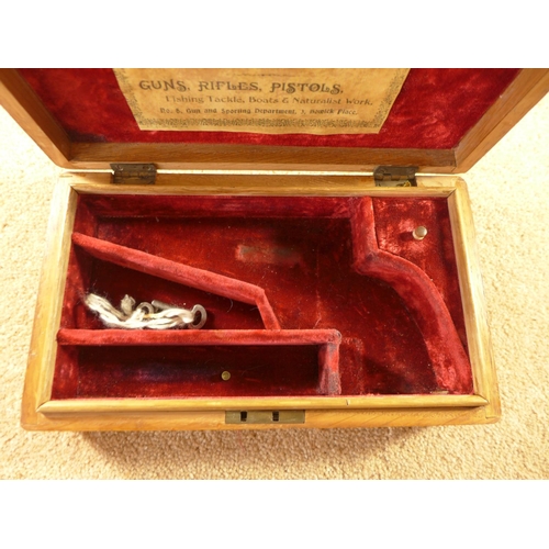 325A - AN OAK CASE FITTED OUT FOR A REVOLVER AND ANOTHER OAK BOX SUITABLE FOR A PISTOL (2)