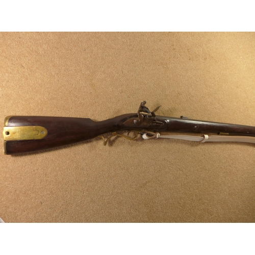 342 - A REPLICA NON FIRING FLINTLOCK BAKER RIFLE