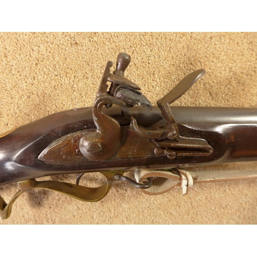 342 - A REPLICA NON FIRING FLINTLOCK BAKER RIFLE