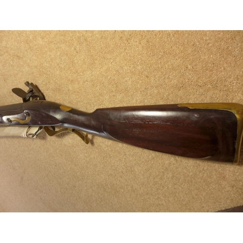 342 - A REPLICA NON FIRING FLINTLOCK BAKER RIFLE