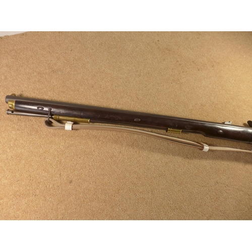 342 - A REPLICA NON FIRING FLINTLOCK BAKER RIFLE