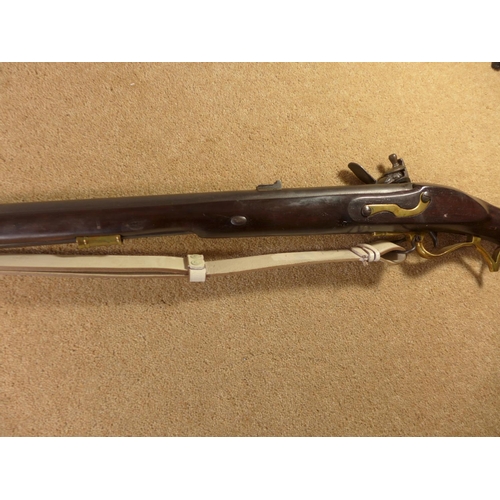 342 - A REPLICA NON FIRING FLINTLOCK BAKER RIFLE