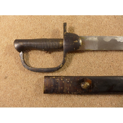 343 - A REPLICA BAKER RIFLE SWORD BAYONET AND SCABBARD