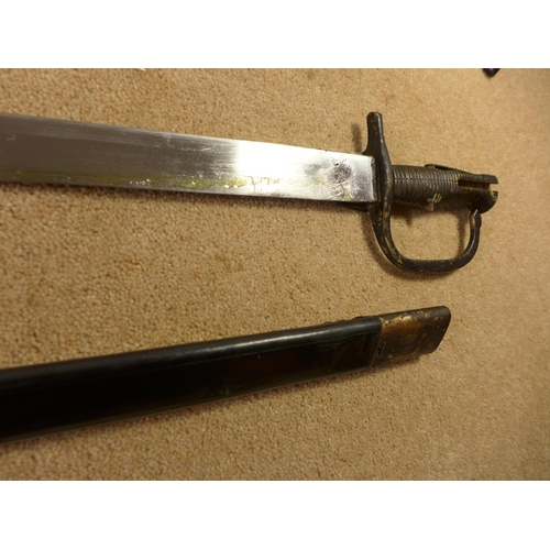 343 - A REPLICA BAKER RIFLE SWORD BAYONET AND SCABBARD