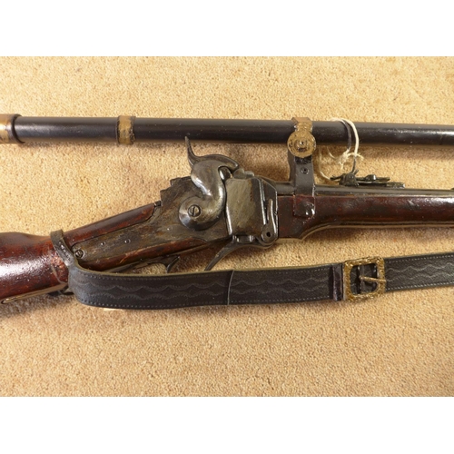 344 - A REPLICA NON FIRING M1859 SHARPS RIFLE, HEAVILY VARNISHED