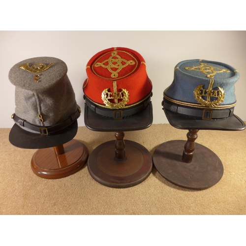 347 - THREE RE-ENACTMENT AMERICAN CIVIL WAR CONFEDERATE KEPI