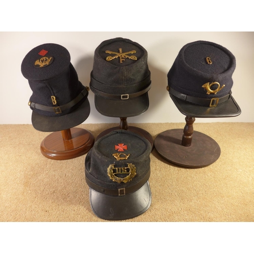 348 - FOUR RE-ENACTMENT AMERICAN CIVIL WAR UNITED STATES KEPI