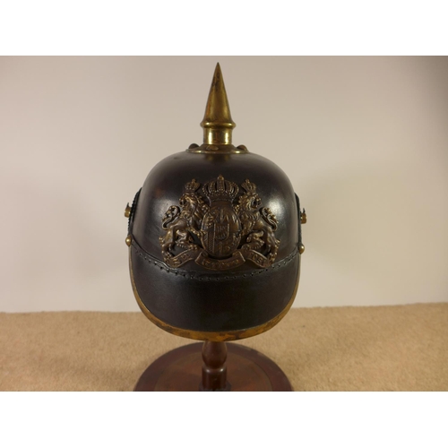 349 - A REPLICA IMPERIAL GERMAN PICKLEHAUBE WITH BAVARIAN PLATE