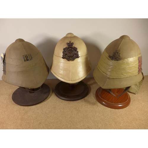 350 - THREE BOER WAR RE-ENACTMENT BRITISH HELMETS