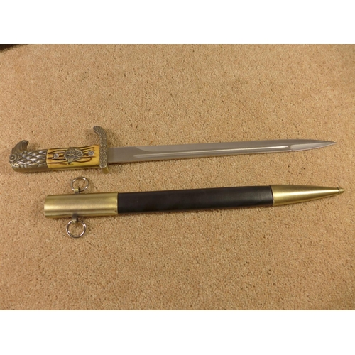 361 - A REPLICA BOXED NAZI POLICE DRESS DAGGER, 29CM BLADE