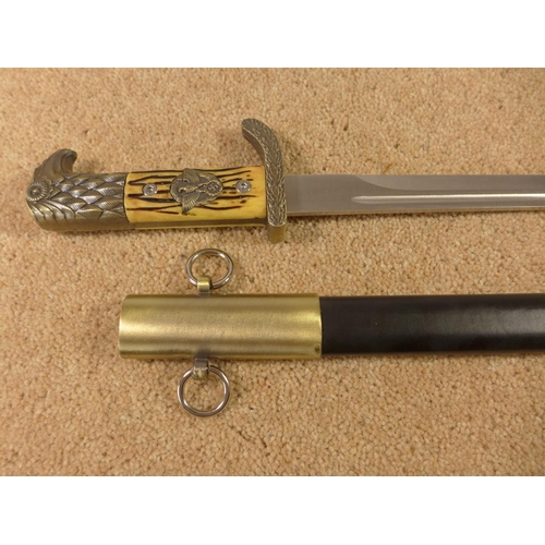 361 - A REPLICA BOXED NAZI POLICE DRESS DAGGER, 29CM BLADE