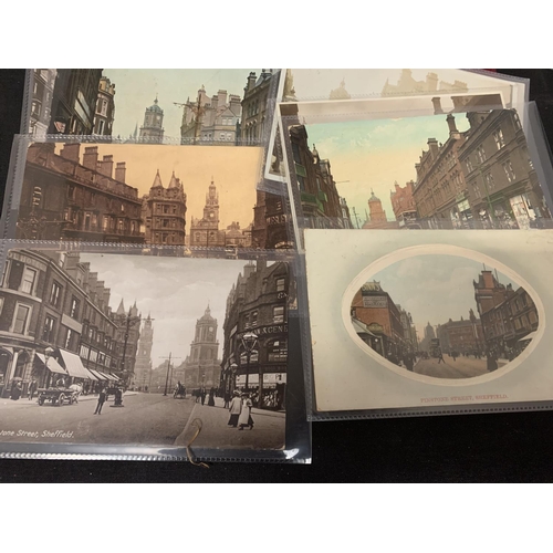 613 - POSTCARDS . A SELECTION OF 30 , IN PLASTIC SLEEVES , WITH SCENES FROM SHEFFIELD . PREDOMINANTLY EV11... 