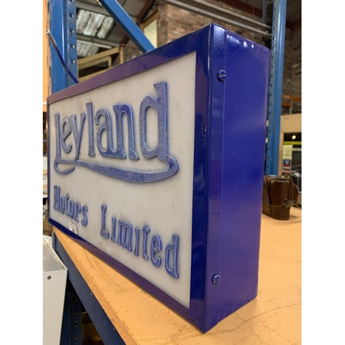 197 - AN ILLUMINATED 'LEYLAND MOTORS LIMITED' SIGN