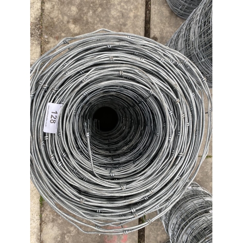 128 - A 100 METRE ROLL OF HIGH TENSILE SHEEP NETTING  +VAT