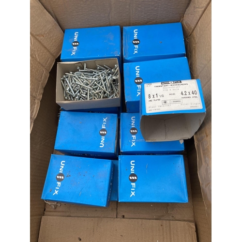 151 - TWENTY BOXES OF SCREWS  8 X 1.5   - NO VAT