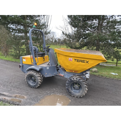 50 - A TEREX TA 3SH 3 TONNE SWIVEL DUMPER
BX14 LFB  1101 HOURS
+VAT WITH V5 ALSO SECURITY CODE PAD