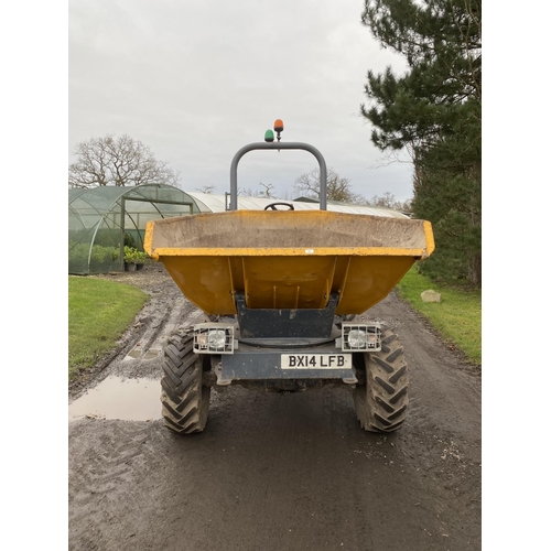 50 - A TEREX TA 3SH 3 TONNE SWIVEL DUMPER
BX14 LFB  1101 HOURS
+VAT WITH V5 ALSO SECURITY CODE PAD