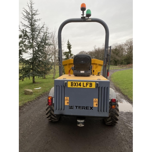 50 - A TEREX TA 3SH 3 TONNE SWIVEL DUMPER
BX14 LFB  1101 HOURS
+VAT WITH V5 ALSO SECURITY CODE PAD