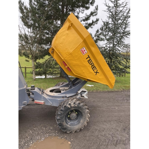 50 - A TEREX TA 3SH 3 TONNE SWIVEL DUMPER
BX14 LFB  1101 HOURS
+VAT WITH V5 ALSO SECURITY CODE PAD