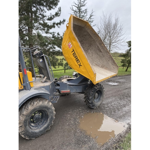 50 - A TEREX TA 3SH 3 TONNE SWIVEL DUMPER
BX14 LFB  1101 HOURS
+VAT WITH V5 ALSO SECURITY CODE PAD