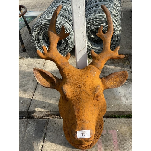 83 - A CAST IRON STAGS HEAD 25