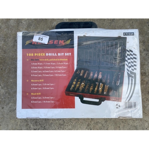 85 - A 108 PIECE DRILL BIT SET  + VAT