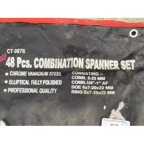 92 - A 48 PIECE COMBINATION SPANNER SET   + VAT