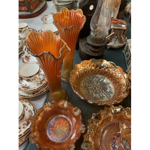143A - AN ASSORTMENT OF CARNIVAL GLASSWARE