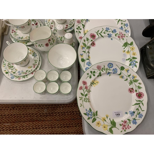 149 - A 'DUCHESS' COFFEE SET TO INCLUDE EGG CUPS AND SIX DINNER PLATES