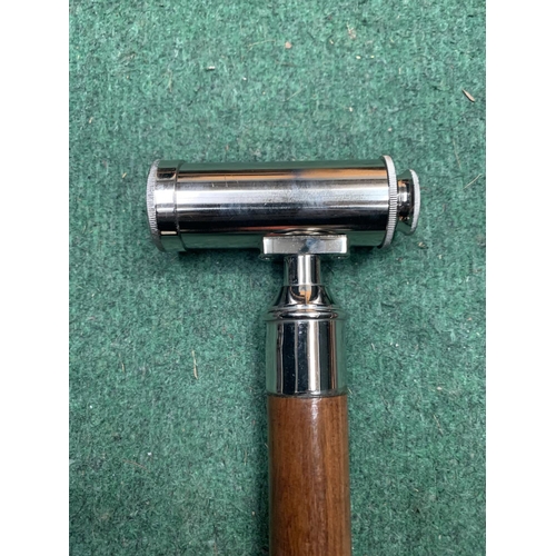 16 - A WOODEN WALKING STICK WITH TELESCOPE HANDLE