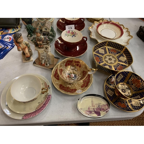 174 - A COLLECTION OF MIXED CHINA  TO INCLUDE AYNSLEY, CAVERSWALL, GOEBEL ETC