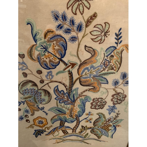 179 - A FLORAL NEEDLEWORK FIRE SCREEN