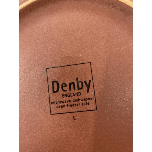 189 - A COLLECTION OF DENBY DINNER PLATES, SIDE PLATES AND BOWLS