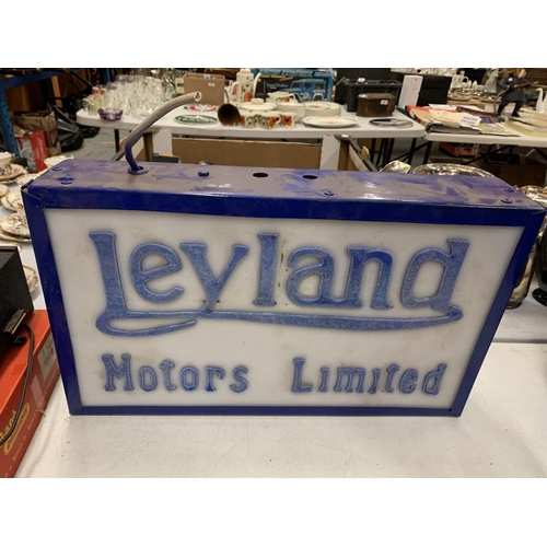 197 - AN ILLUMINATED 'LEYLAND MOTORS LIMITED' SIGN