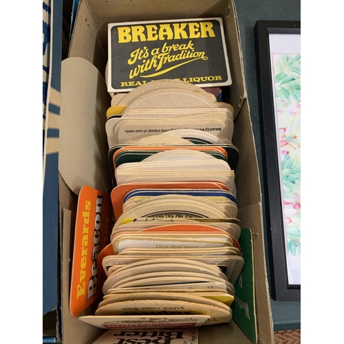 211 - FOUR BOXES OF VINTAGE BEER MATS