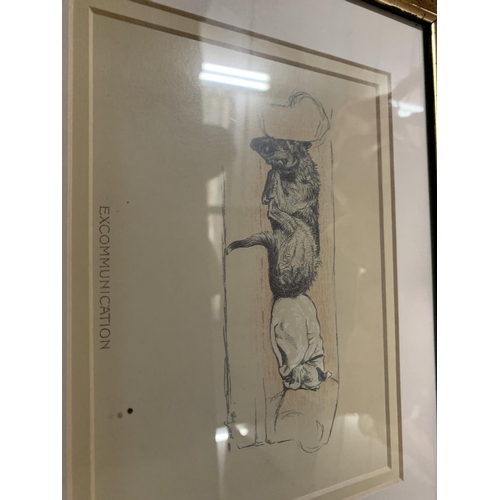 241 - A SET OF FOUR SMALL FRAMED PRINTS DEPICTING DOGS BY CECIL ALDIN