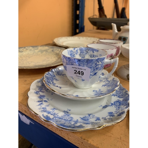 249 - AN ASSORTMENT OF MIXED CHINA TO INCLUDE CRESTED AND COMMEMORATIVE WARE