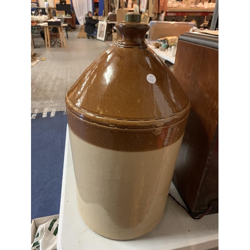 271 - THREE VARIOUS ITEMS TO INCLUDE LARGE DOULTON LAMBETH STONEWARE FLAGON 52CM HIGH