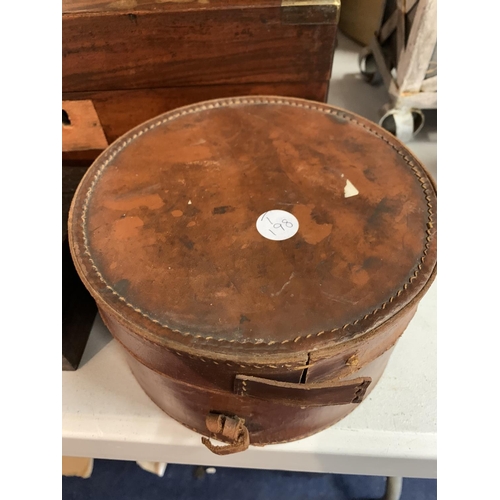 272 - FOUR VARIOUS ITEMS TO INCLUDE TWO WOODEN BOXES, LARGE CARVED HANDLE SPOON AND A LEATHER COLLAR BOX