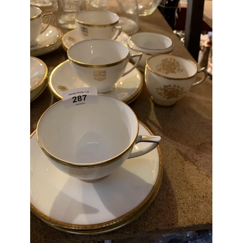 287 - A COLLECTION OF CHINA TO INCLUDE MINTON IN THE GOLDEN HERITAGE DESIGN AND ROYAL CROWN DERBY IN THE S... 