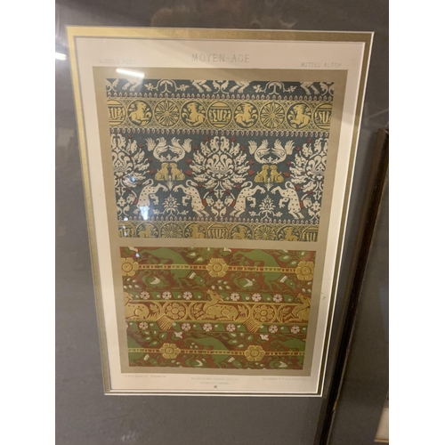 300 - FOUR FRAMED PICTURES TO INCLUDE PAIR OF POLYCHROME CHROMOLITHOGRAPHS