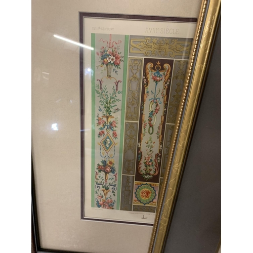 300 - FOUR FRAMED PICTURES TO INCLUDE PAIR OF POLYCHROME CHROMOLITHOGRAPHS