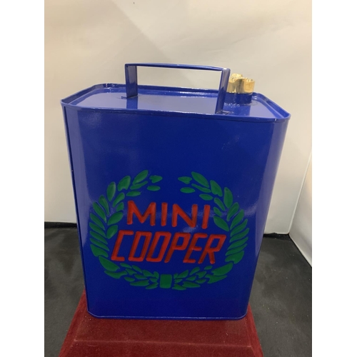 43 - A 'MINI COOPER' FUEL CAN WITH BRASS LID