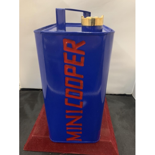43 - A 'MINI COOPER' FUEL CAN WITH BRASS LID