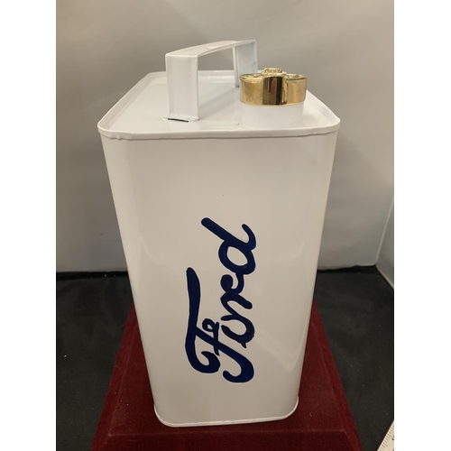 48 - A 'FORD MUSTANG' FUEL CAN WITH BRASS LID