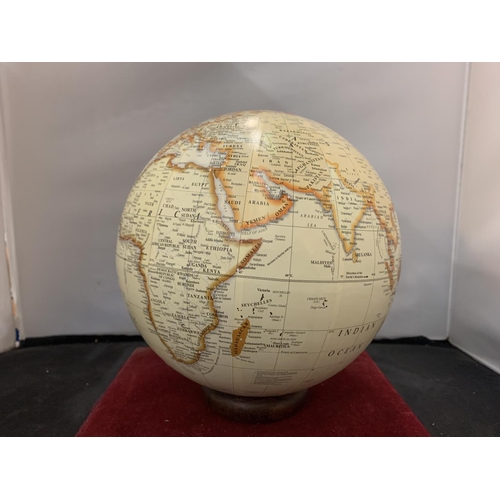 69 - A GLOBE ON WOODEN BASE